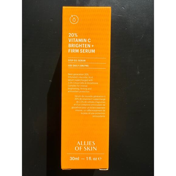 Allies of Skin 20% Vitamin C Brighten + Firm Face Serum 30ml Unisex - Picture 1 of 6